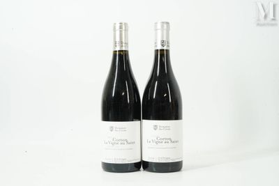 deux bouteilles de vin posées l'une à côté de l'autre sur une surface blanche