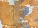 a picture of a painting of a man on a surfboard