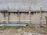 a wall that has a bunch of shelves on it