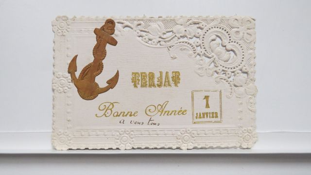 Allier : Terjat. Carte de Bonne année. (ajourée, façon dentelle)....