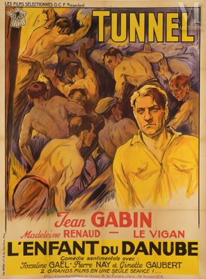 french movie poster for the film tunnel starring jean gabin and jean renaud