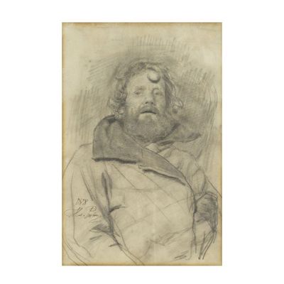 un vieux dessin représentant un homme barbu portant une veste