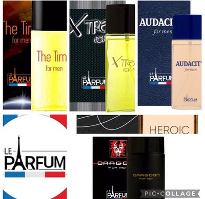 several different types of perfumes are displayed in a collage