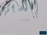 a drawing of a horse that is standing in the snow