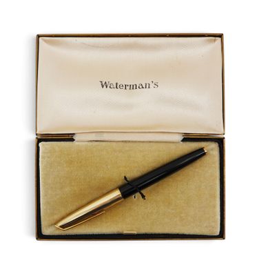 an image of a pen in a box on a white background