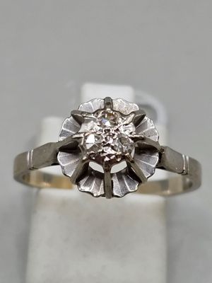 Bague OR gris et diamants, doigt 57, poids brut 3. - Photo 1