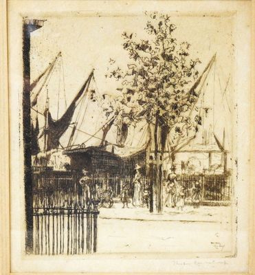 an image of a drawing of a boat in a harbor