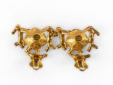 pair of gold plated earrings with horses and bells