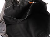 a close up of the inside of a black and grey bag