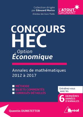 Concours HEC - option économie - sujets de mathématiques