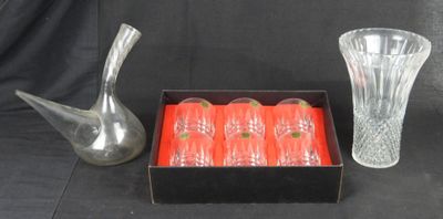 CRISTAL D'ARQUES : 6 verres à whisky modèle "Villandry". H. …