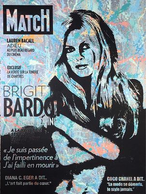 painting of a woman with long hair on a magazine cover
