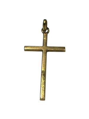 un gros plan d'une croix sur fond blanc