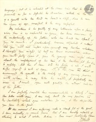 lettre manuscrite écrite à l'encre noire sur une feuille de papier