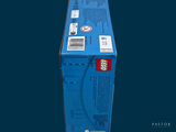 a blue box that has a lego figure inside of it
