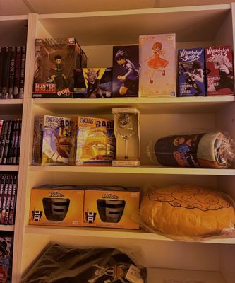 une bibliothèque remplie de livres et de DVD dans une pièce