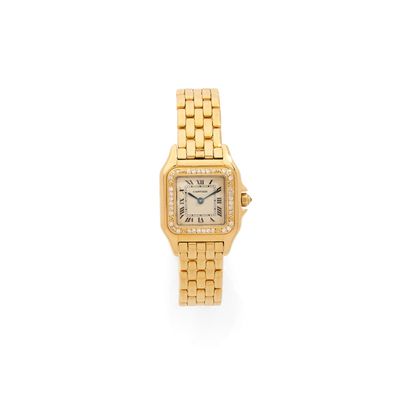 Montre-bracelet Cartier pour femme en or 18 carats sertie de diamants