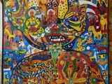 une image représentant un tableau sur lequel figure un homme aux multiples visages