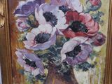a painting of an arrangement of flowers in a vase