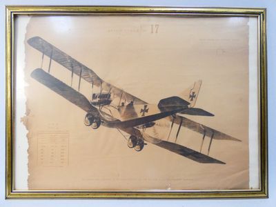 Cible aéronautique en papier figurant un avion allemand (avi…