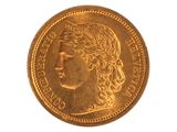 l'image d'une pièce d'or sur laquelle figure le visage d'une femme