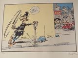 dessin représentant un personnage de bande dessinée tenant un hula-hoop à la main