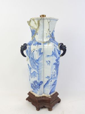 Lampe Ancienne En Faïence De Delft - Vase Monté, Circa 1700, Collection