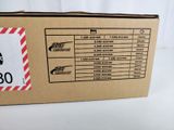 a cardboard box with a price label on it