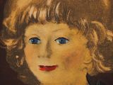 an image of a painting of a young girl with blue eyes
