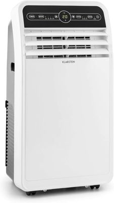 un climatiseur portable blanc sur fond blanc