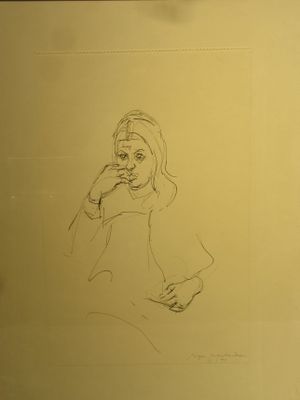 un dessin représentant une femme en train de parler au téléphone portable