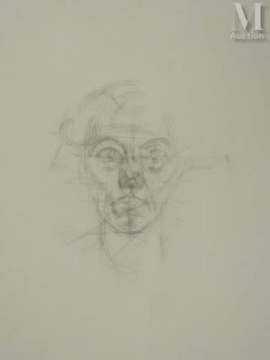 a drawing of a man ' s face with his eyes closed