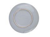 a blue plate with a white rim on a white background