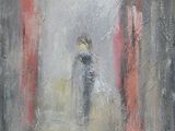 une peinture à l'huile représentant une personne debout devant un miroir