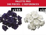 white and purple roses are arranged in a bunch on a white background