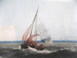a painting of a sailboat in the water