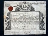 an old document with a wax seal and a wax seal on it