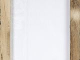 a wooden picture frame with a white background and blue paint