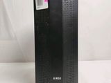 the back of a black box with a pink label on it
