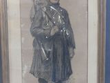 painting of a man in a military uniform holding a rifle