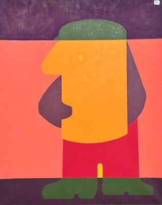a picture of a painting of a man with a hat on
