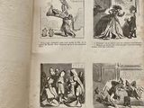 an old book with pictures of people and animals in it
