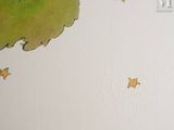 a picture of a child ' s room with a teddy bear on the wall