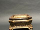 antique chinese bronze incense box with lid