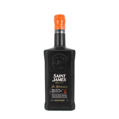 a bottle of saint james liqueur on a white background