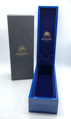 JACQUART Coffret à champagne Laque bleue interieur gainé sue…