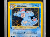 a close up of a pokemon card on a black background