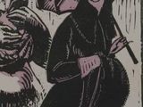 a drawing of a woman with an umbrella and a man with an umbrella