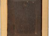 an old wooden picture frame with a black background