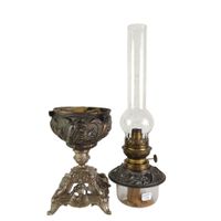 Lampe à pétrole en étain, fin XIXeme début XXeme. (photo 2)